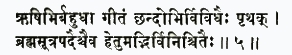 ришбхир бахудха гитам чхандобхир вивидхаих притхак брахма-сутра-падаиш
