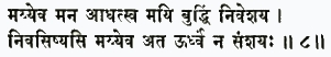 майй эва мана адхатсва майи буддхим нивешайа нивасишйаси майй эва